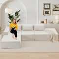 129 Modular Sectional Sofa L-Shaped Cloud Couch with Extra Long Chaise Lounge Oversized Chenille Boneless Sofa Set for Living Room Comfy Floor Seating No Assembly Required