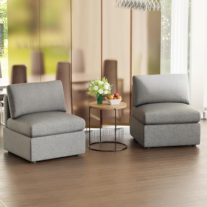PayLessHere Sectional Couch 2 Seat Sofa Set Convertible Sofa Modular Sectional Sofa Couch for Living Room Bedroom Office Gray