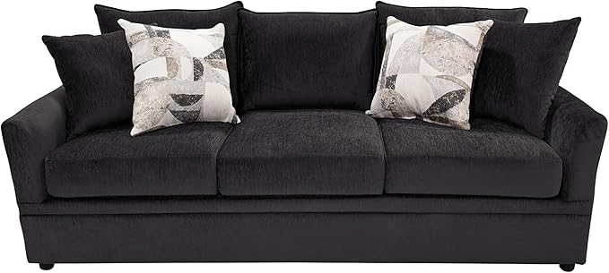 New Classic Furniture Sylvie Polyester Upholstered Sofa in Dark Gray