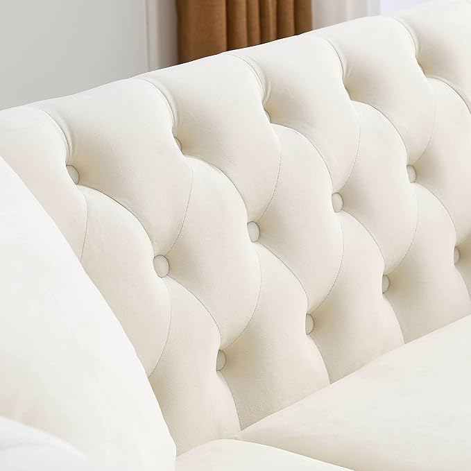 Oversized Velvet Loveseat 80 Inch Sectional CouchLuxury 3 Seater Deep Couch with NailheadUpholstered Sofa for Living Room Bedroom Apartment