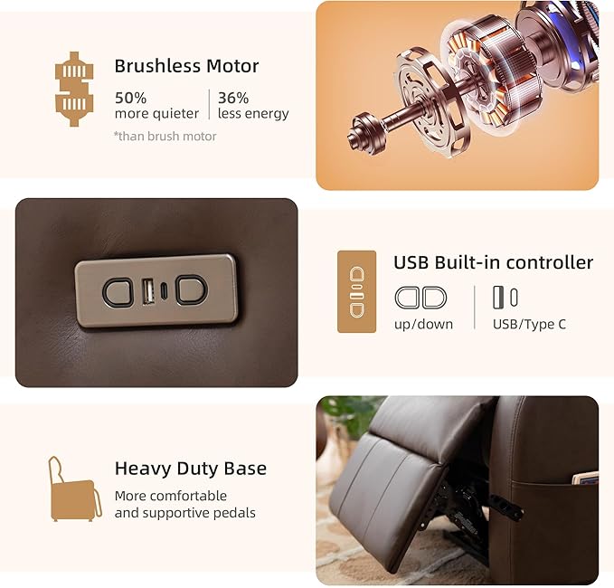 Massage Chair Recliner with HeatManual Recliner Chair for AdultsLazy Boy Recliner Chair with Cup Holder2 PocketsAdjustable BackrestFootrestOversizedHeavy Duty (Dark Brown)