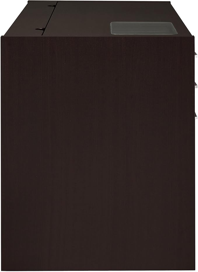 Coaster Home Furnishings - Halston - Engineered Wood - 47-Inch Computer Desk with Drawers Door Cabinet &amp Lift-Top Storage Tempered Glass Top Contemporary Style - Home Office - Cappuccino - 8007