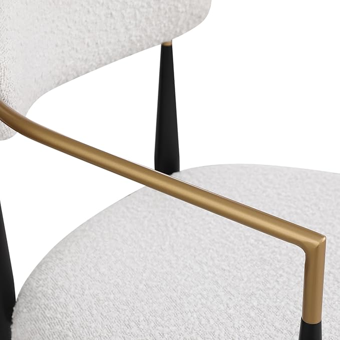 GDFStudio Modern Counter Stools Set of 2Mid Century Upholstered Counter Height Bar Stools with Back Metal Armrests and Legs Countertop Chairs for Kitchen Island 25 H
