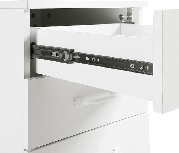 OSP Home Furnishings Prado 3 Drawer Mobile File Cart White Finish