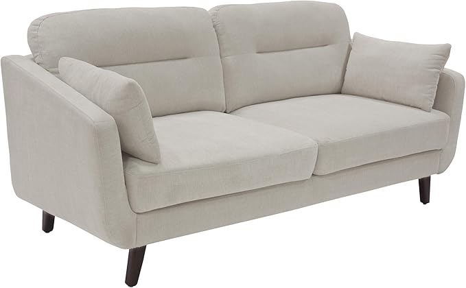 Serta Sierra Living Room Modern Design Microfiber Upholstered Couch Ideal for Smaller Spaces 73 Sofa Ivory