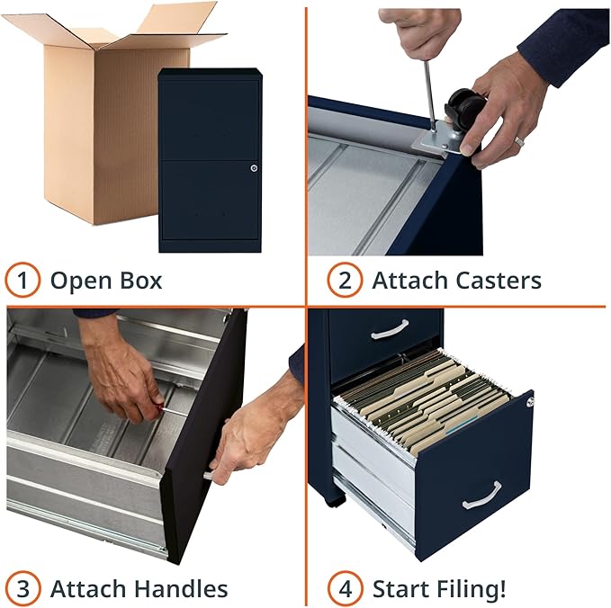 Lorell LYS SOHO File/File Mobile File Cabinet Navy