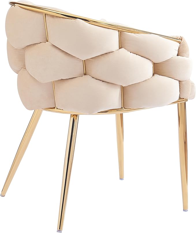 Luxury Handmade Accent Chair with Gold Legs Modern Velvet Armchair for Living Room and Bedroom