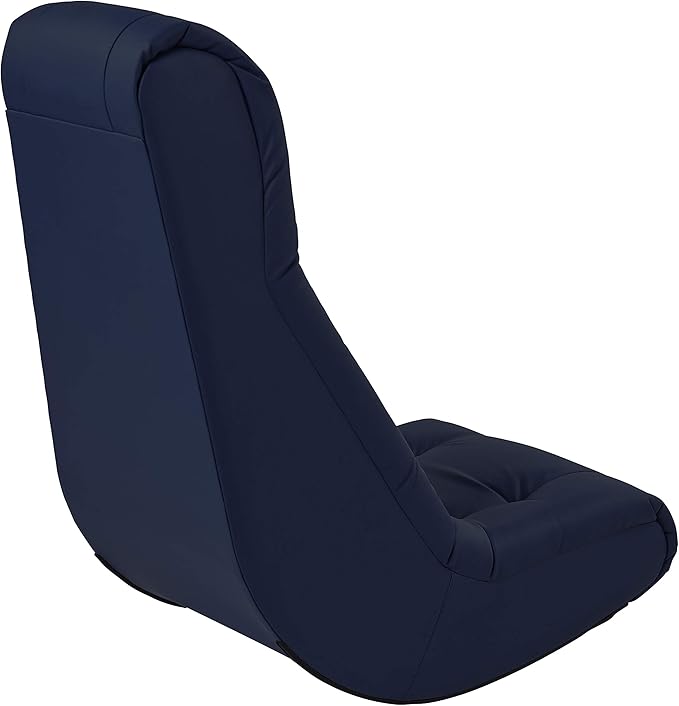 Factory Direct Partners Soft Tufted Floor Rocker - Cushioned Ground Chair for Kids Teens and Adults - Great for Reading Gaming Meditating TV - Navy 10488-NV