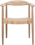SAFAVIEH Home Collection Sijo Natural Teak Wood/Natural Rattan Accent Chair (Fully Assembled)