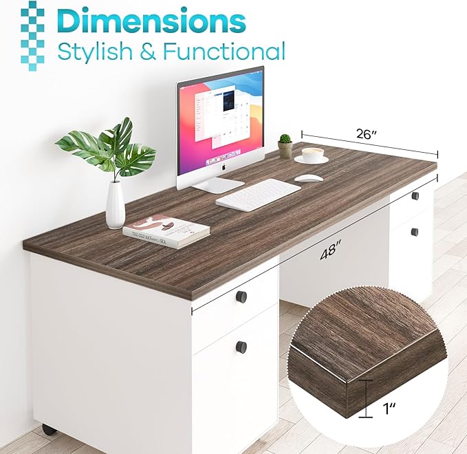 Kaboon 48x26 inches Tabletop Solid One-Piece Desktop for Sit Stand Desk Double Desks L Desk DIYWood Countertop Home or Commercial Use1 inch ThickEucalyptus/Rustic Wood26 D x 48 W