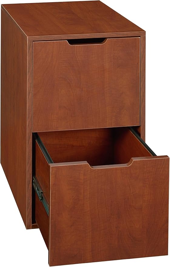 Niche Mod Freestanding Pedestal Two Drawer Filing Cabinet- Cherry