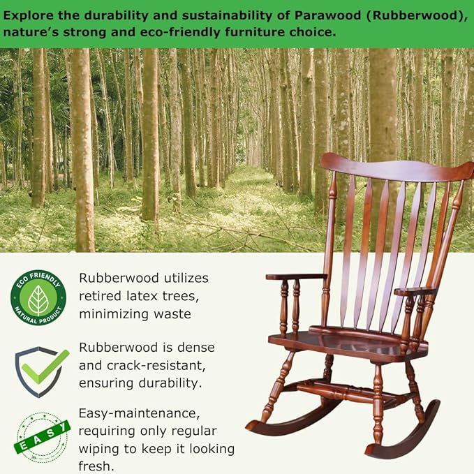 International Concepts Solid Wood Rocking Chair in Soft Cherry