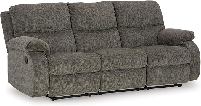 Signature Design by Ashley Scranto Contemporary Manual Reclining Sofa Gray