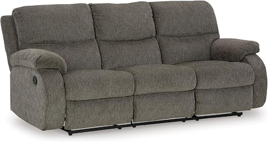 Signature Design by Ashley Scranto Contemporary Manual Reclining Sofa Gray