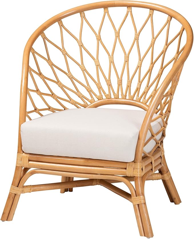 bali &amp pari Emmeline Bohemian Honey Rattan Accent Chair