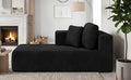KINGYES Boneless Chaise Lounge Chair for Modular Sectional Sofa L Shape Corduroy Upholstered Chaise Lounge for Living Room Black