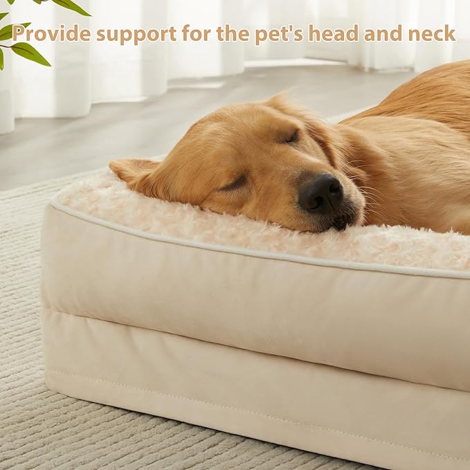 BFPETHOME Orthopedic Dog Beds for Large Dogs-Waterproof Sofa Dog Bed with Removable Washable Cover Large Pet Bed with Waterproof Lining and Nonskid BottomPet Bed for Dogs