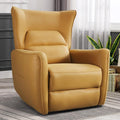 INZOY Power Swivel Rocker Recliner Glider Oversize Electric Swivel Rocker Recliners with Highly Enveloping Backrest Nursery Rocking Recliner Chair Leathaire Reclining Sofa for Living Room Yellow