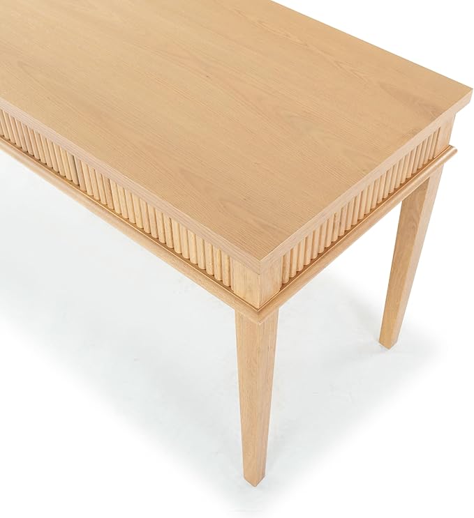 SAFAVIEH Couture Collection Shelbie Oak Brown &amp Black 1-Drawer Reeded Computer Table Office Writing Desk
