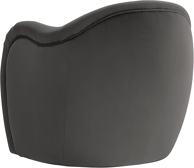 Modway Compose Barrel Chair with Performance Velvet Fabric in Storm Gray – Upholstered Accent Armchair with Curved Backrest – Cozy Lounge Chair for Reading – Round Comfy Single Sofa Club Chair