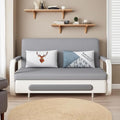 Pull-Out Sofa Daybed with Trundle Versatile Futon Couch with Sleeping Function and Storage Space Sofa Bed for Small Rooms and Living Rooms Dark Grey and White (50.3)