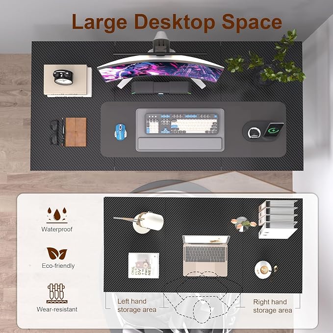AZN Computer Desk Office Desk 55'' Computer Desk for Work Study Writing Gaming Office Desk w/ 24in Wide Desktop &amp Large Legroom Home Office Desks w/Waterproof &amp Scratch-Resistant Surface