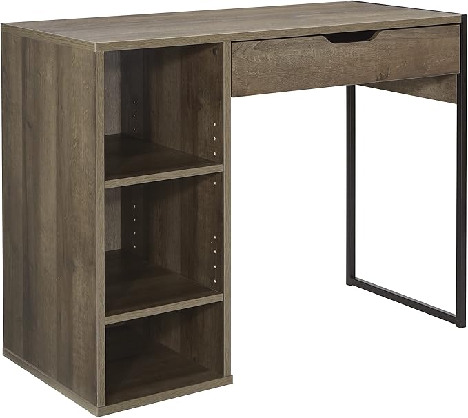 OSP Home Furnishings Ravel 40-Inch Wide Writing Desk Grey Oak