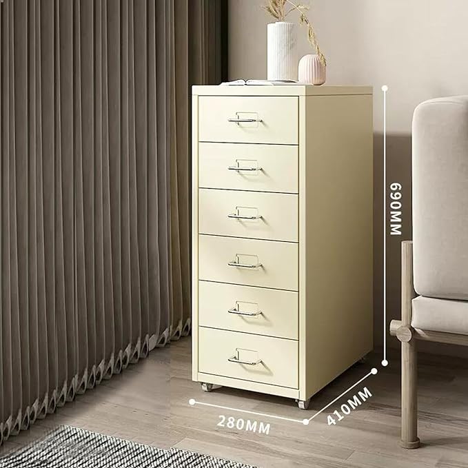 File Cabinet Drawer Organiser Desktop File Cabinet Filing Cabinet Multilayer Tin Cabinet A4 Folder Small Cabinet (Color : Beige Size : 6-Layer)