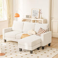 YESHOMY Small Couches for Living Room Modern Sectional Couch Comfy Sofa with L-Shaped Chaise Convertible Sofas with Ottoman and Side Pockets for Small Space Beige