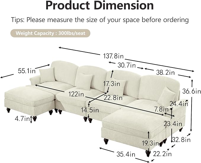 KEIKI 137 4Seat Modular Velvet Sofa Couch for Living Room Apartment Living Style Conscious Homeowners Soft Plush Comfortable Cozy Relaxing Lounge Modern Contemporary Design Beige White