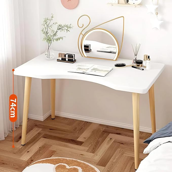 Modern White Wooden Computer Table 40 L x 20 W x 30 H inches – Durable and Stylish Desk for Home Office Bedroom or Study