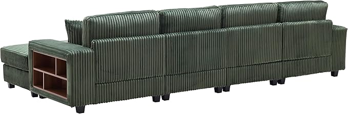 ERYE U-Shaped Modular Sectional Sofa Convertible Symmetrical Sofa Couch with Removable Chaise Lounges U Shaped Double Chaises Sectional Couches with Storage Armrests
