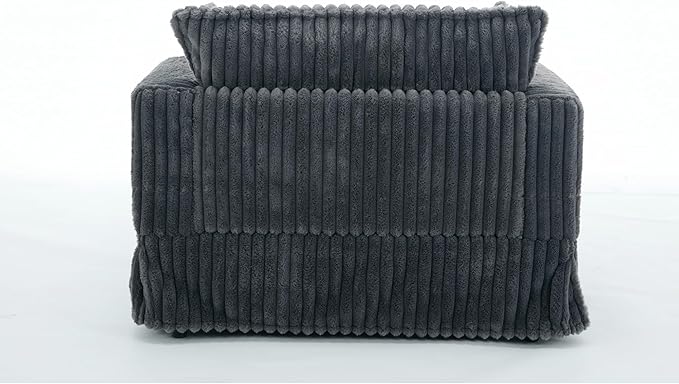 Eafurn Corduroy Accent Chair with Movable Ottoman 47.8 Oversized Reading Chair Lounge Armchair for Living Room Bedroom Small Space Modern Single Sofa Couch