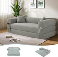 80 Convertible Sofa Bed No Assembly Modern Boneless Compression Sofa in Box 3-in-1 Corduroy Folding Pull Out Couch with Pillows Floor Couch with Side Storage Pocket for Living RoomLight Grey