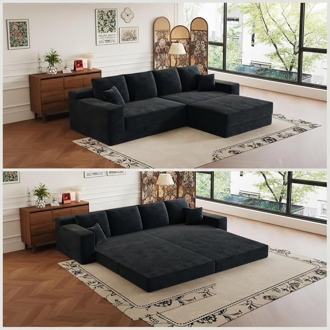 106” Modular Sectional Sofa Cloud Sectional Couch with Deep Seat Modern Modular L-Shape Sofa Couch with ChaiseUpholstered Boneless Couches for Living Room Bedroom No Assembly Required