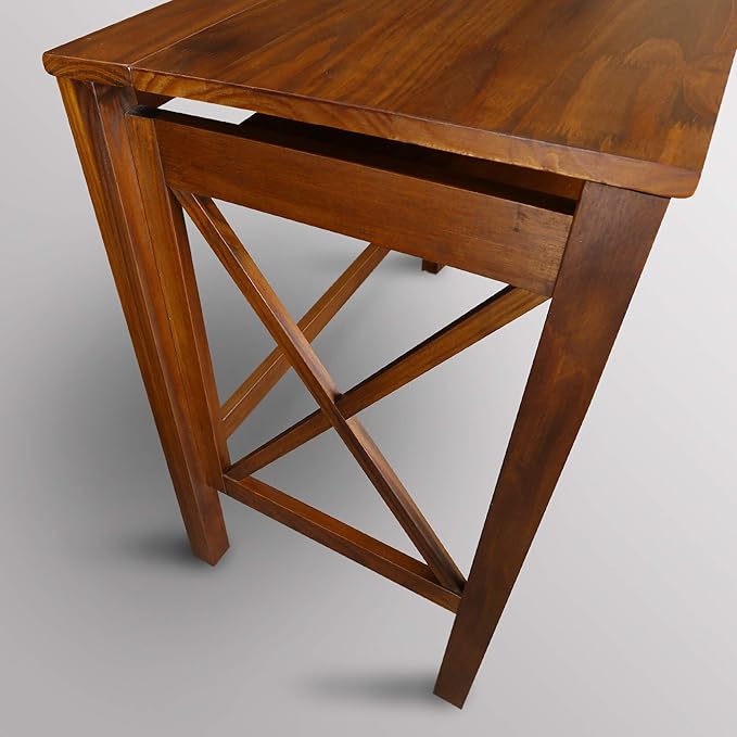 Montego Folding Desk with Pull-Out-Warm Brown