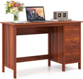 Computer Desk 48 Inch Home Office Desks with Drawers Modern Makeup Vanity Table Teens Writing Gaming Desk White Desk with Drawers for Bedroom Study Office (Brown)