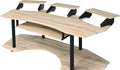 Home Office Desks Versatile Design Music Recording Studio Desk Modern Wooden 4-Shelf Music Recording Studio Black Oak Desk Office Desk with Storage for Living Room/Home Office/Study Room (Oak)