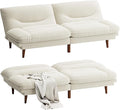 Homall Futon Sofa Bed Modern Loveseat Futon Couch with Adjustable Backrest and Armrests Sleeper Sofa Bed with Wood Frame for Living Room Office Apartment (Corduroy White)
