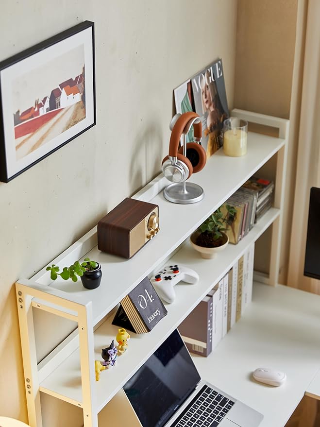 94.5 Inch Home Office Desk L Shape Gaming Desk with Storage Shelves and Stool