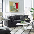 Modway Commix Down Filled Overstuffed 2 Piece Sectional Sofa Set Two Corner Chairs Gray