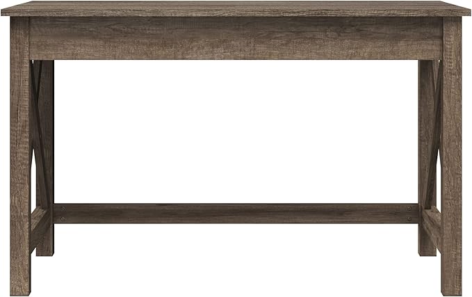 Writing Desk - Work Desk with X-Pattern Legs - for Office Bedroom Computer or Craft Table - Home Office Desks by Lavish Home (Tan Wood Finish)