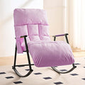 ijuicy Lazy Lsisure Rocking Chair with a Sturdy Iron FrameAdjustable Single ChairGlider Chair for Watching TV or Playing Vedio GamesLiving Room/Bedroom/Guest Room (Pink)