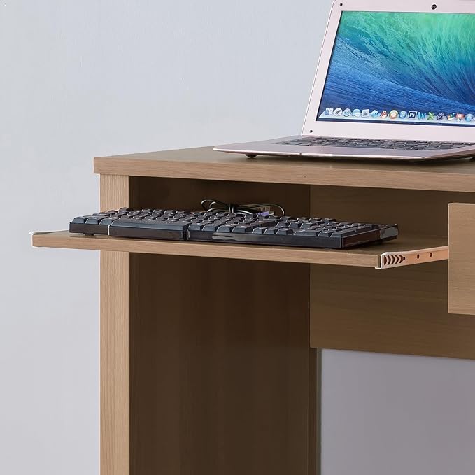 Student Desk Home Office Desk 39 W Compact Desk Writing Desk Laptop Desk Dark Taupe Brown One Drawer Keyboard Drawer Wooden Knob