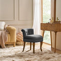 Modern Velvet Vanity Chair with with Solid Wood Legs Upholstered Vanity Stool with Low Back Small Makeup Chair Home Decor for Bedroom Living Room Dressing Table Women Girls