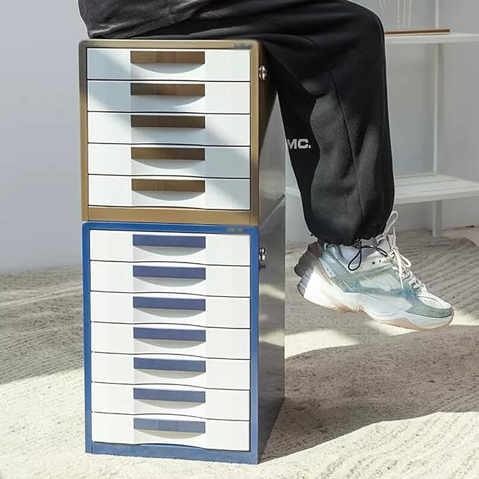 File Cabinet 7-Shelf Metal Desktop Filing Cabinet Locking 7-Shelf File Cabinet Office Data Organiser Storage Boxes (Color : B)