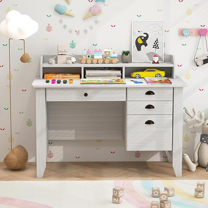 Home Office Desk with Drawer Wood Office Executive Desk w/Multiple Drawers &amp Storage Cabinet Writing Desk Study Table for Home Office 48 L x 22 D x 36.5 H