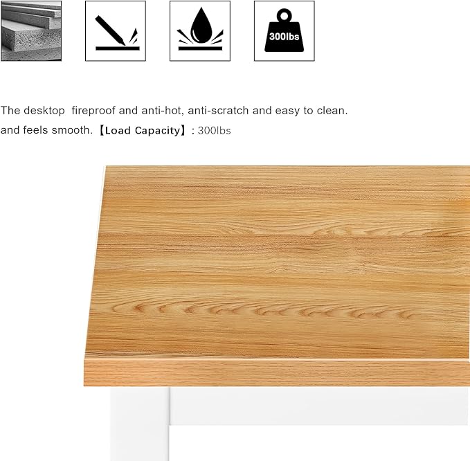Need 31 Inch Small Computer Desk Modern Simple Style Writing Desk for Home Office Basic PC Work Desk with White Metal Frame Teak