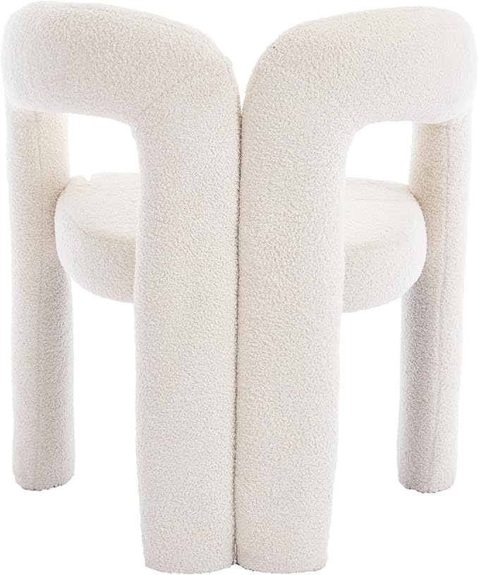 Set of 2 ChairsContemporary Designed Velvet Fabric Upholstered Accent Barrel Side Chair with Plywood Frame and Metal Base for Living Room (Beige Teddy)