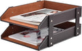 Leather Desk Organizer2-Tier Stackable Letter Tray HolderOffice Supplies Desktop Storage Box for DocumentStationeryMagazinesNewspapersLetters and Other Home Office Paper SundriesCoffee